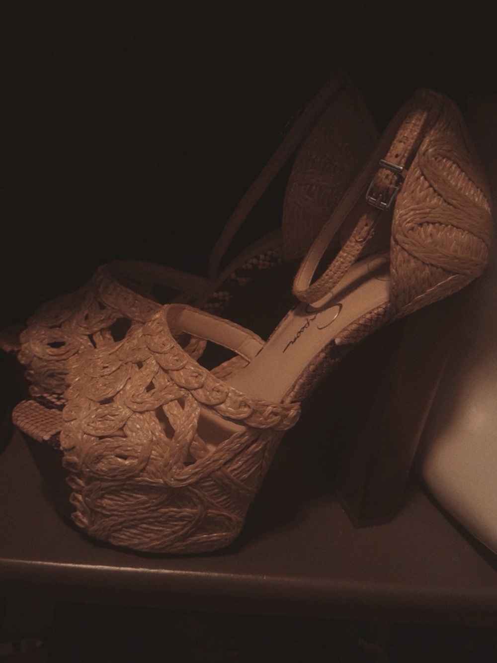 Jessica Simpson Woven Braided Tan Platform Sandals - Picture 2 of 7